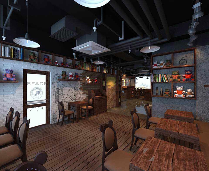 咖啡館店鋪裝修效果圖(圖2)