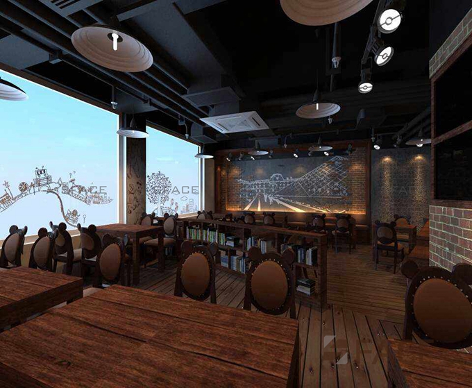 咖啡館店鋪裝修效果圖(圖3)